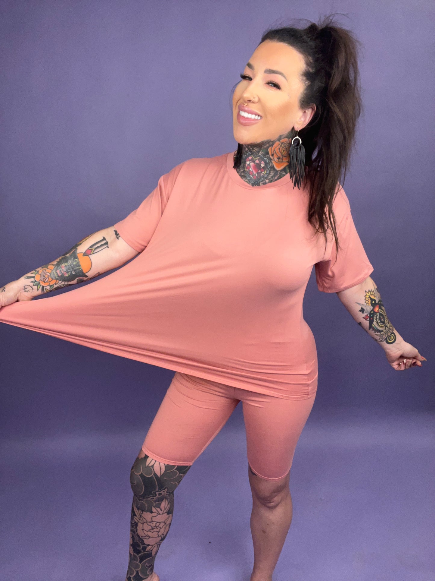 Comfy Is The New FIT Fitted Tee and Biker Shorts Set