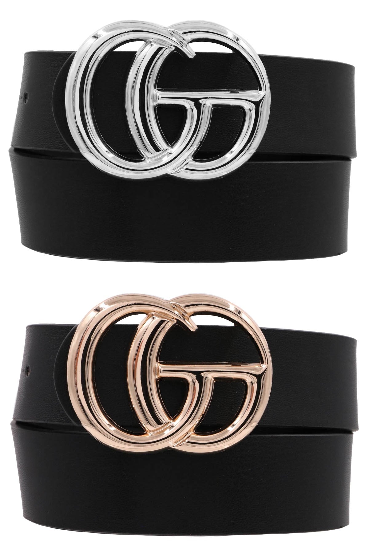 Black GG Metal Buckle Fashion Belt SET