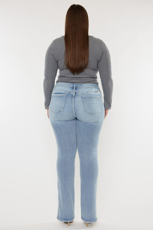 (Curvy) Jaynell Mid Rise Y2K Medium Wash Bootcut Jeans - BP