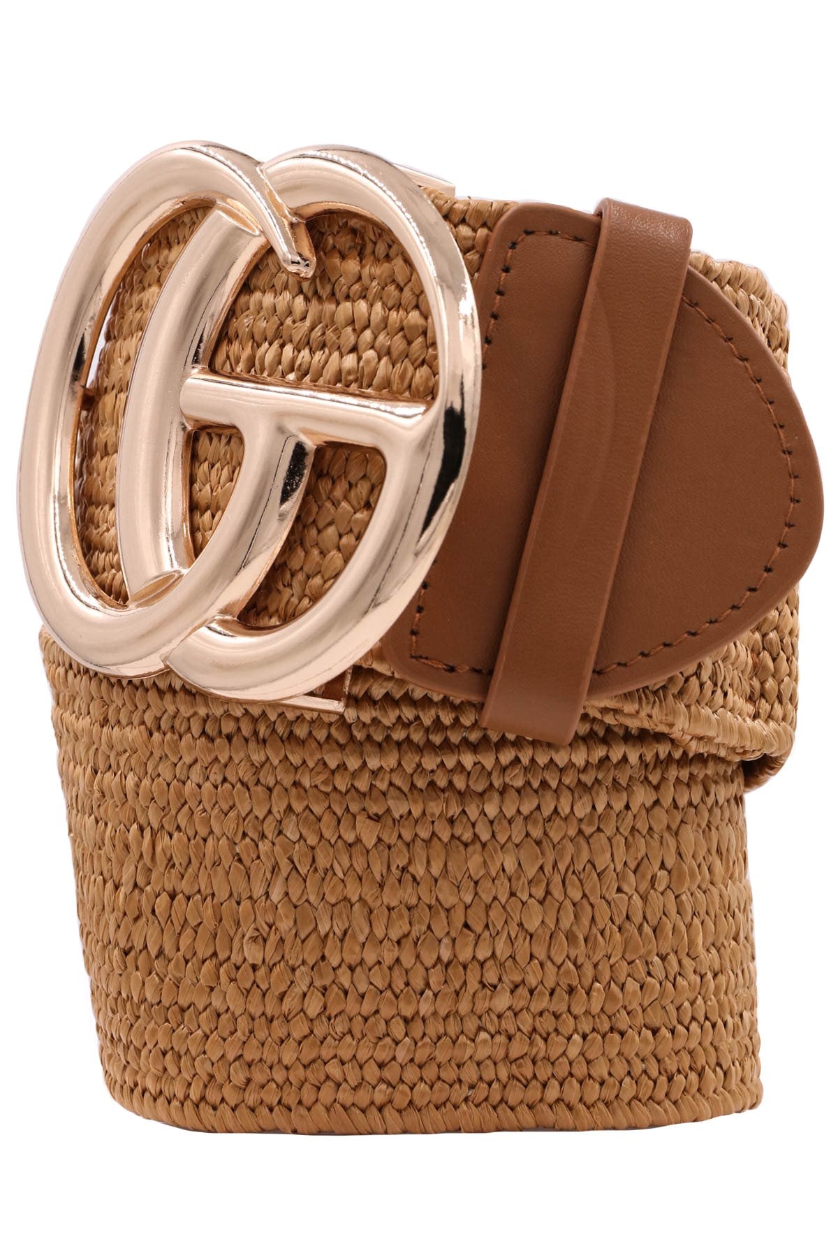 GG Big Buckle Elastic Straw Belt (2 COLOR OPTIONS)