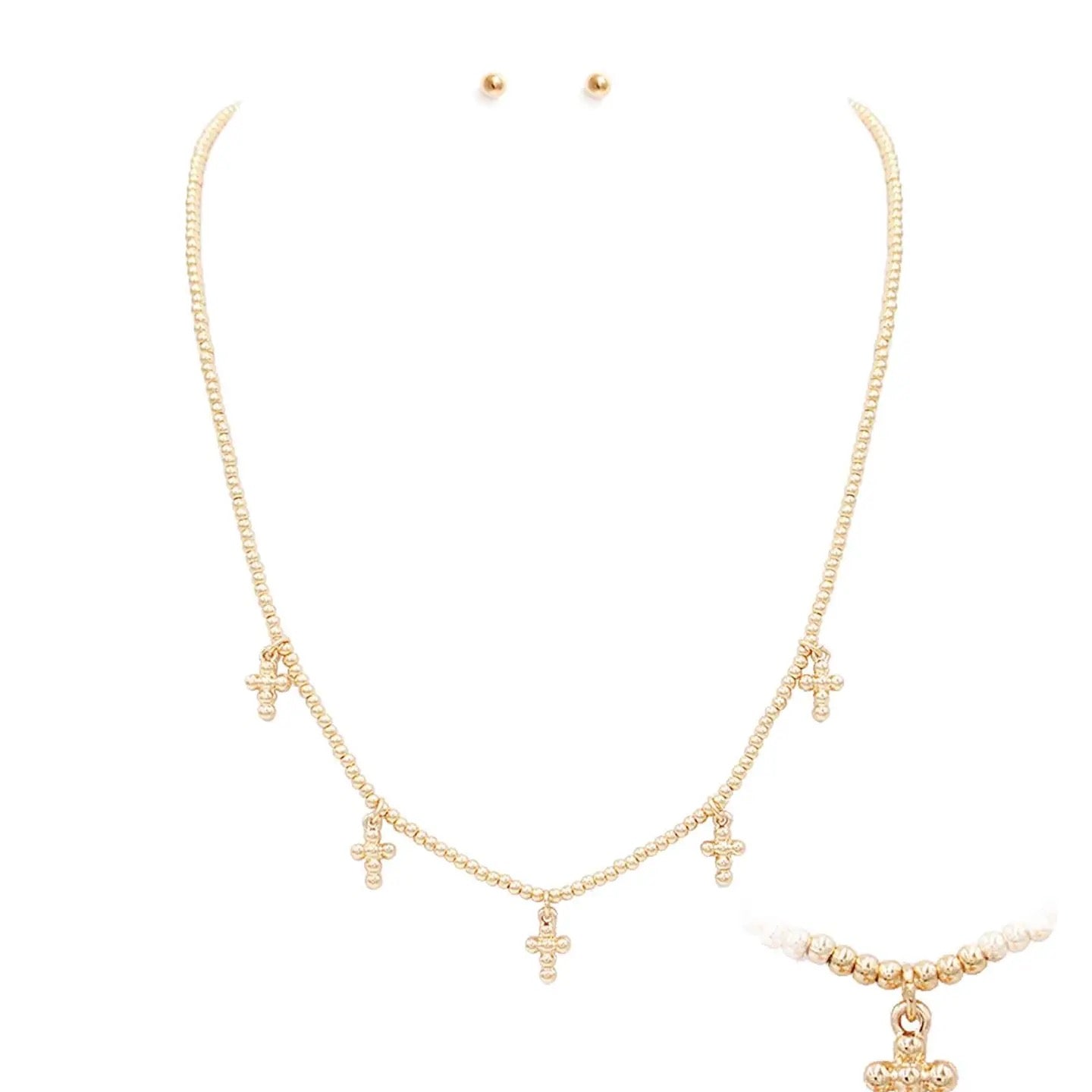 Simple Belief Cross Charm Necklace