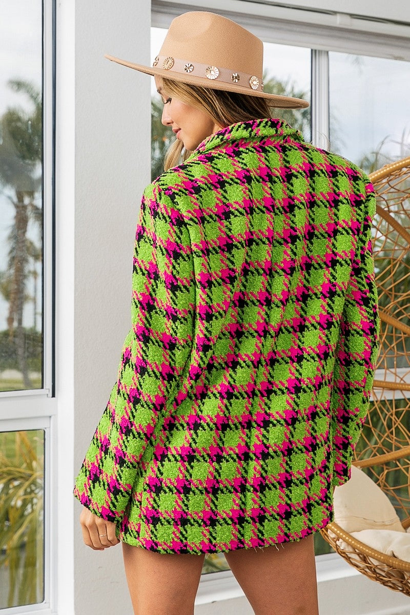 The Grinch Vintage Plaid Blazer