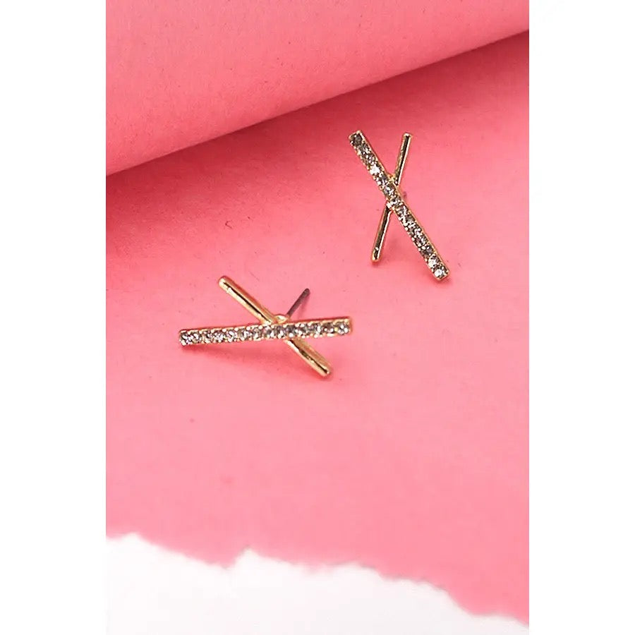 Rhinestone X Designer Earrings