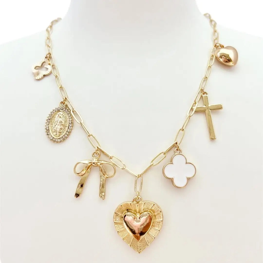 Live In Your Blessings Charm Necklace