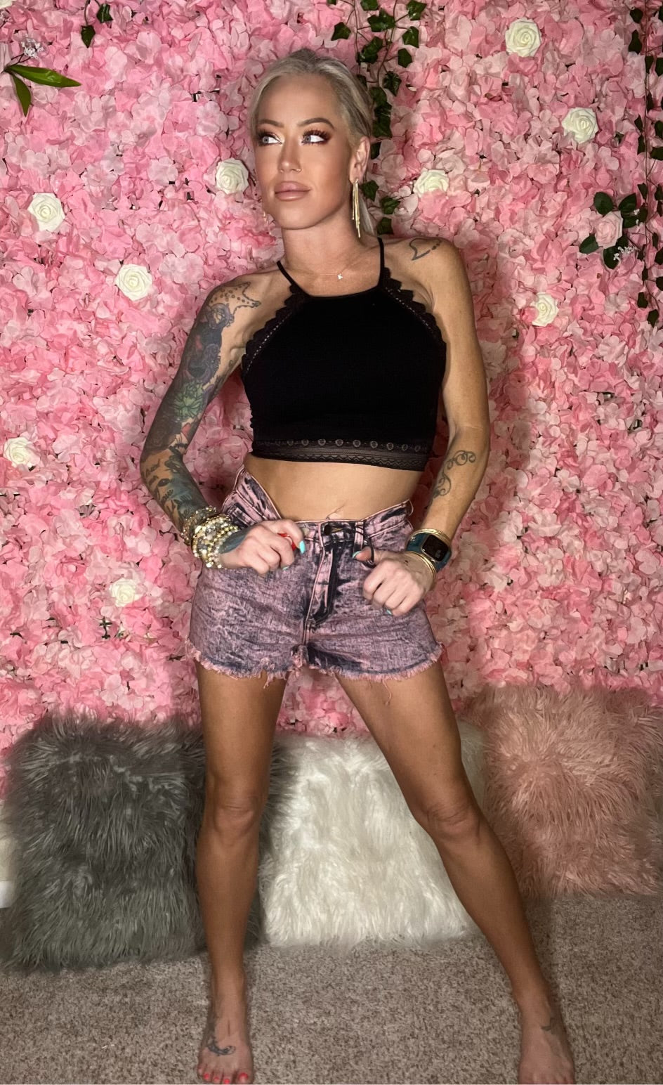 High Neck Crochet Lace Trim Bralette (MULTIPLE COLOR OPTIONS) - BP