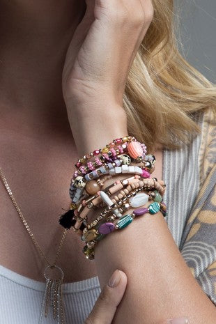 Bohemian Wilderness Beaded Stack Bracelet