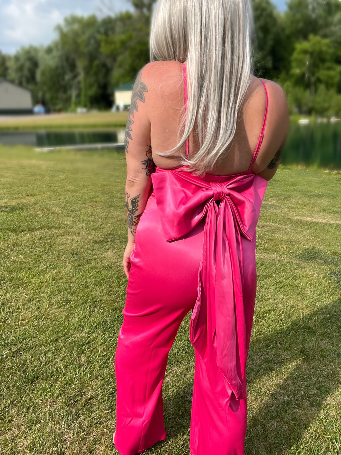 Pretty In Pink Detailed Back Jumpsuit