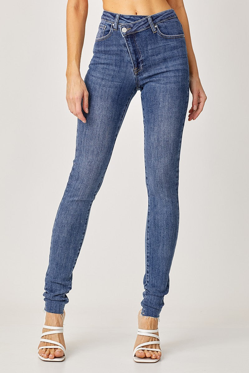 Criss Cross Skinny Jeans