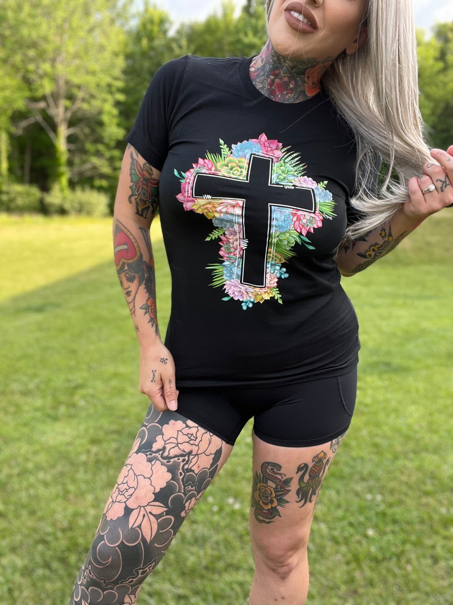 Succulent Cross Tee