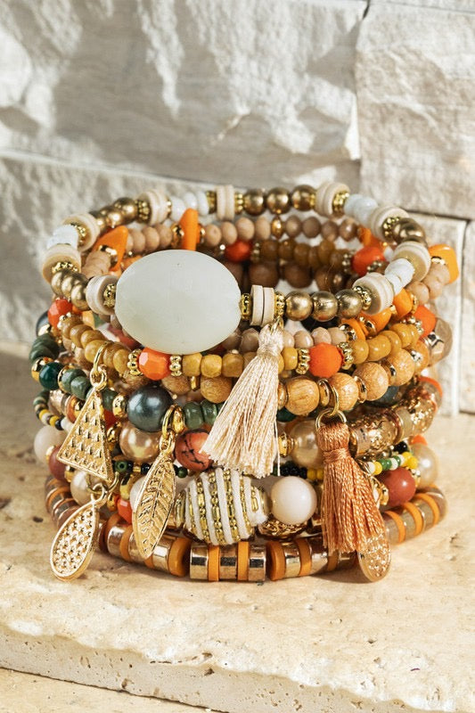 Saturday Night Vibe Beaded Multi Layered Bracelet