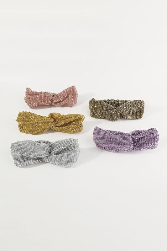 Sparkle On Shiny Metallic Stretch Twist Headbands Rebel Gypsy