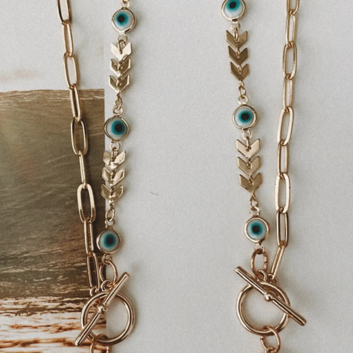 Late Notice Evil Eye Latch Necklace