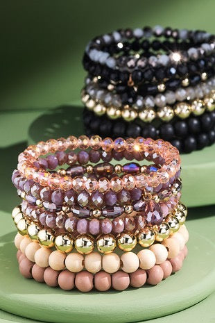 Success Is A Journey 7-Strand Beaded Stretch Bracelet