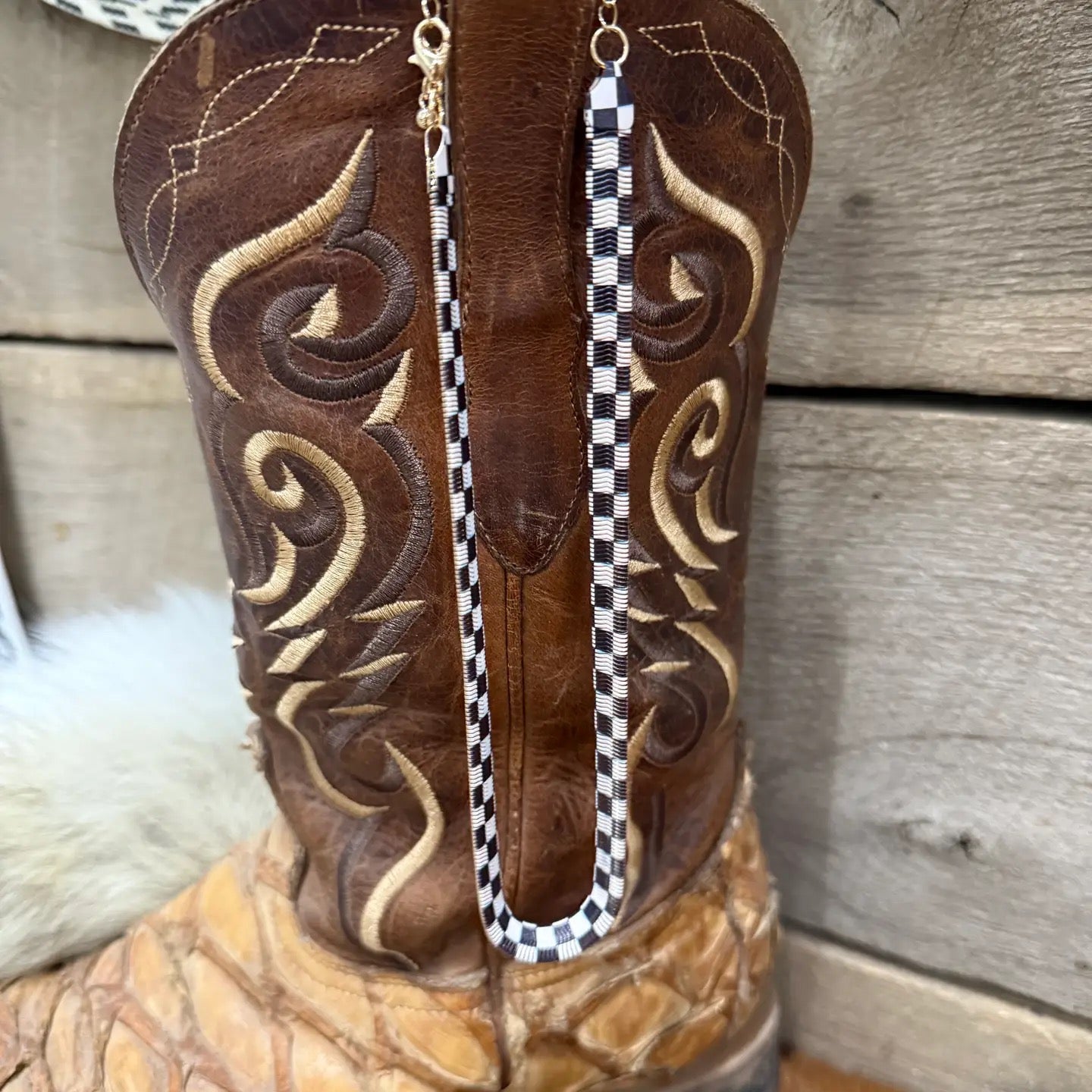 A Little Spunk Checkered Black And White Necklace