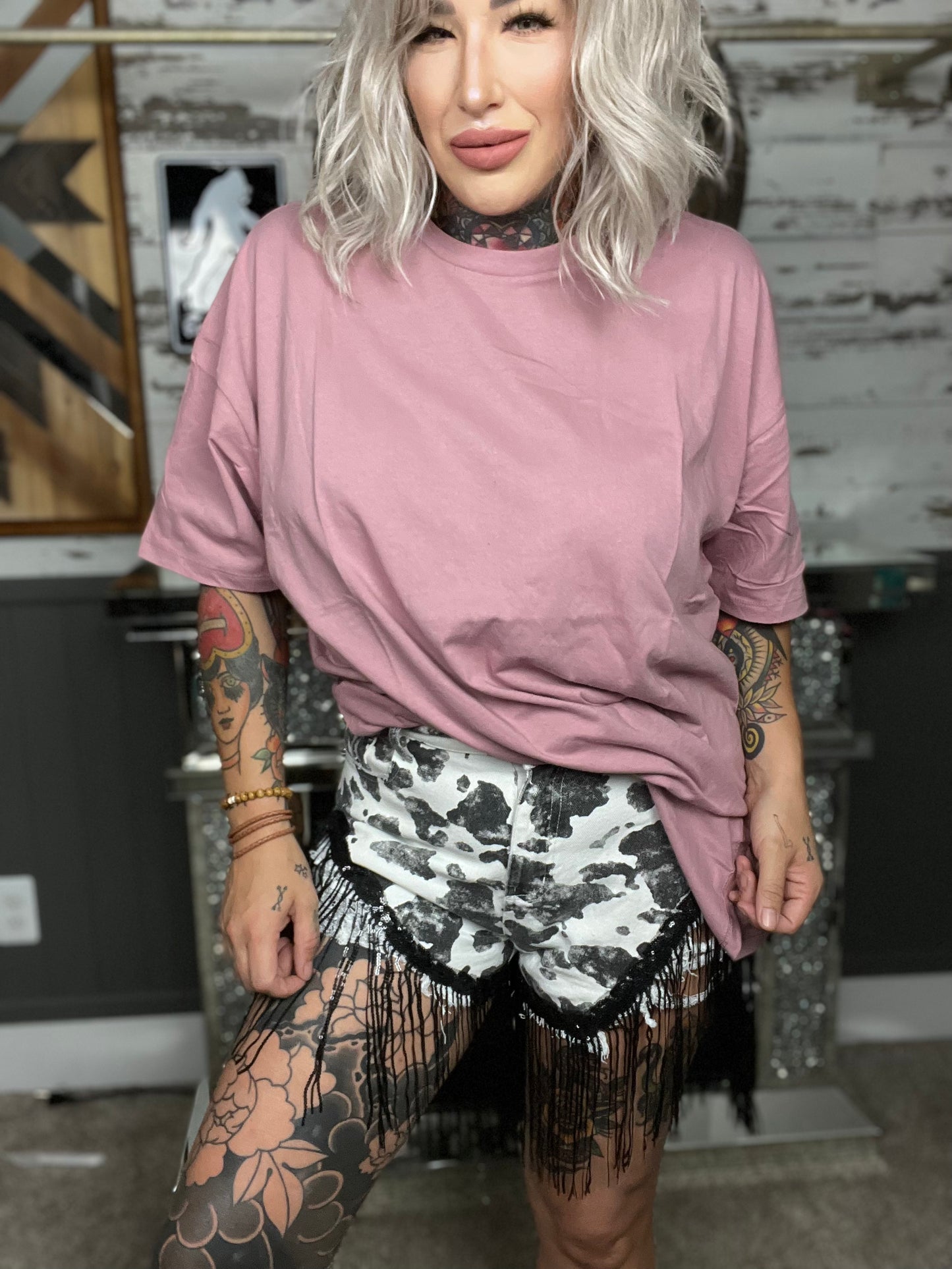 Pink Bellini Oversized T Shirt