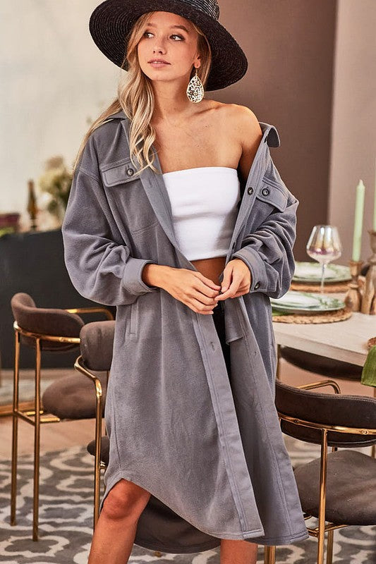 Give Me A Clue Oversized Fleece Jacket