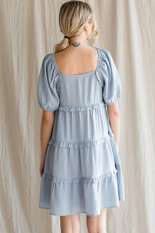 Tears Fall Ruffle Tiered Babydoll Dress