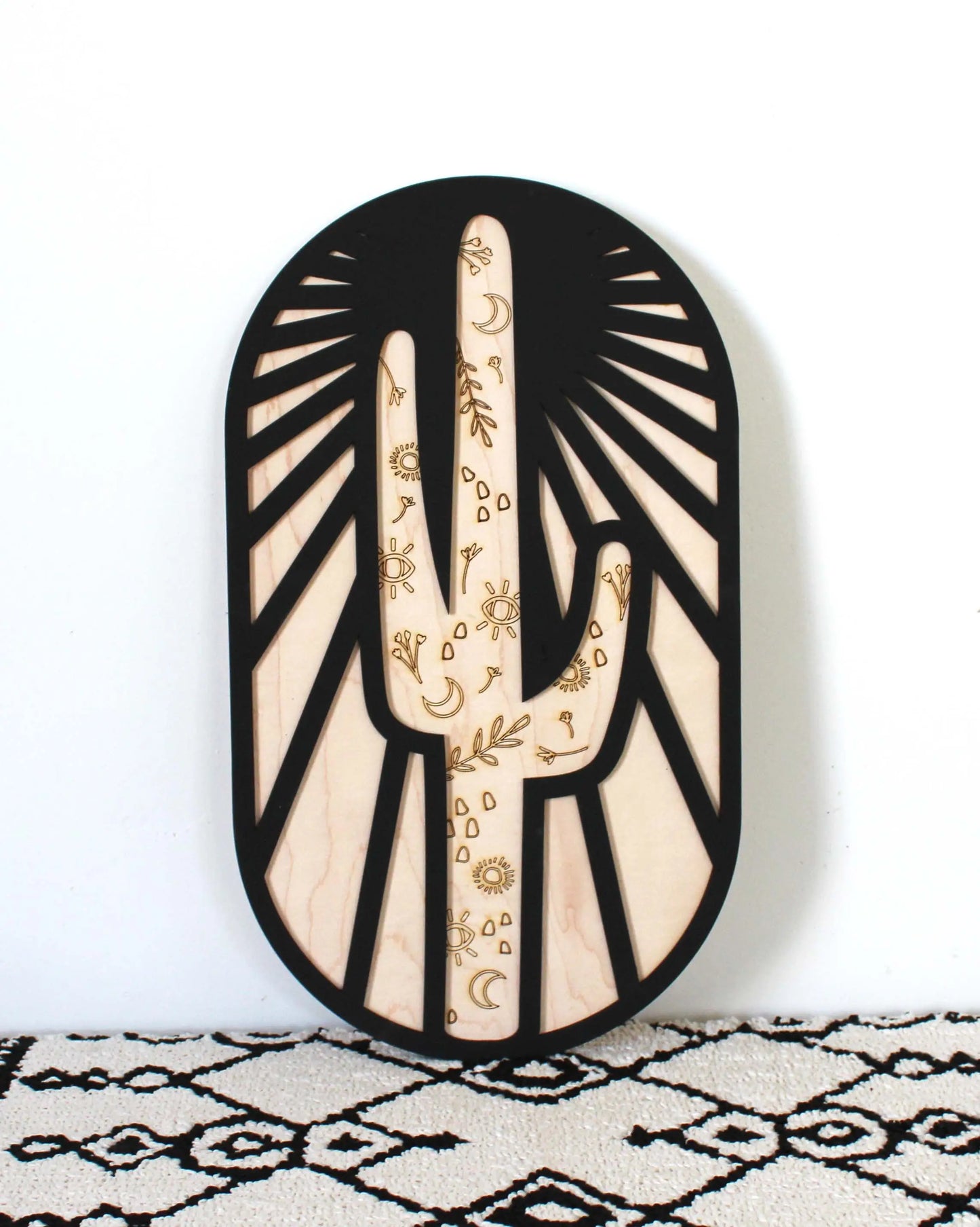 Cactus In The Sun Wooden Sign