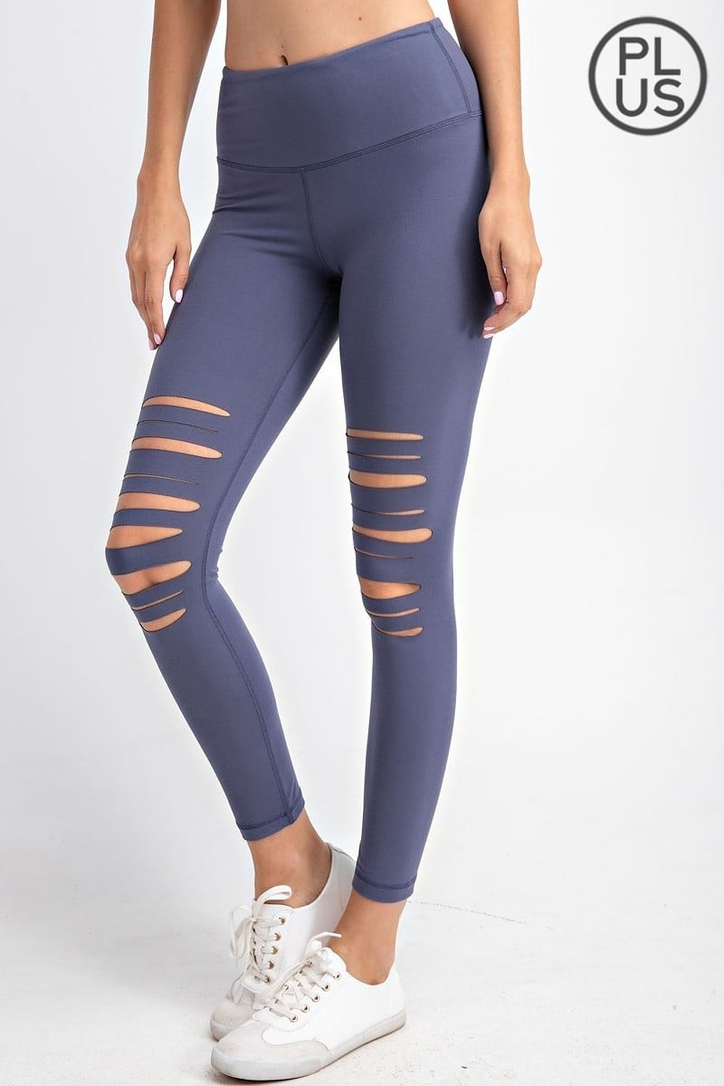 Curvy Vegas Skies Ripped Leggings