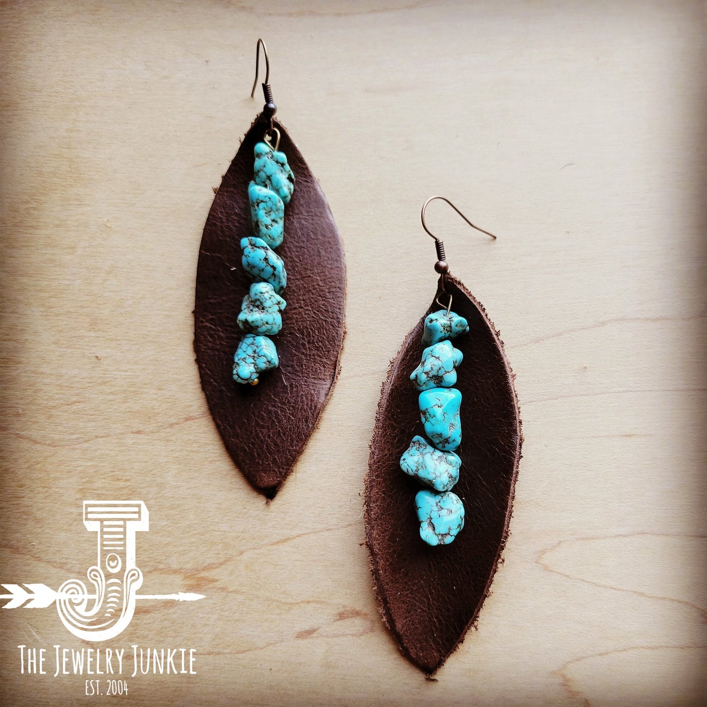 Vintage Steer Head Leather Drop Earrings