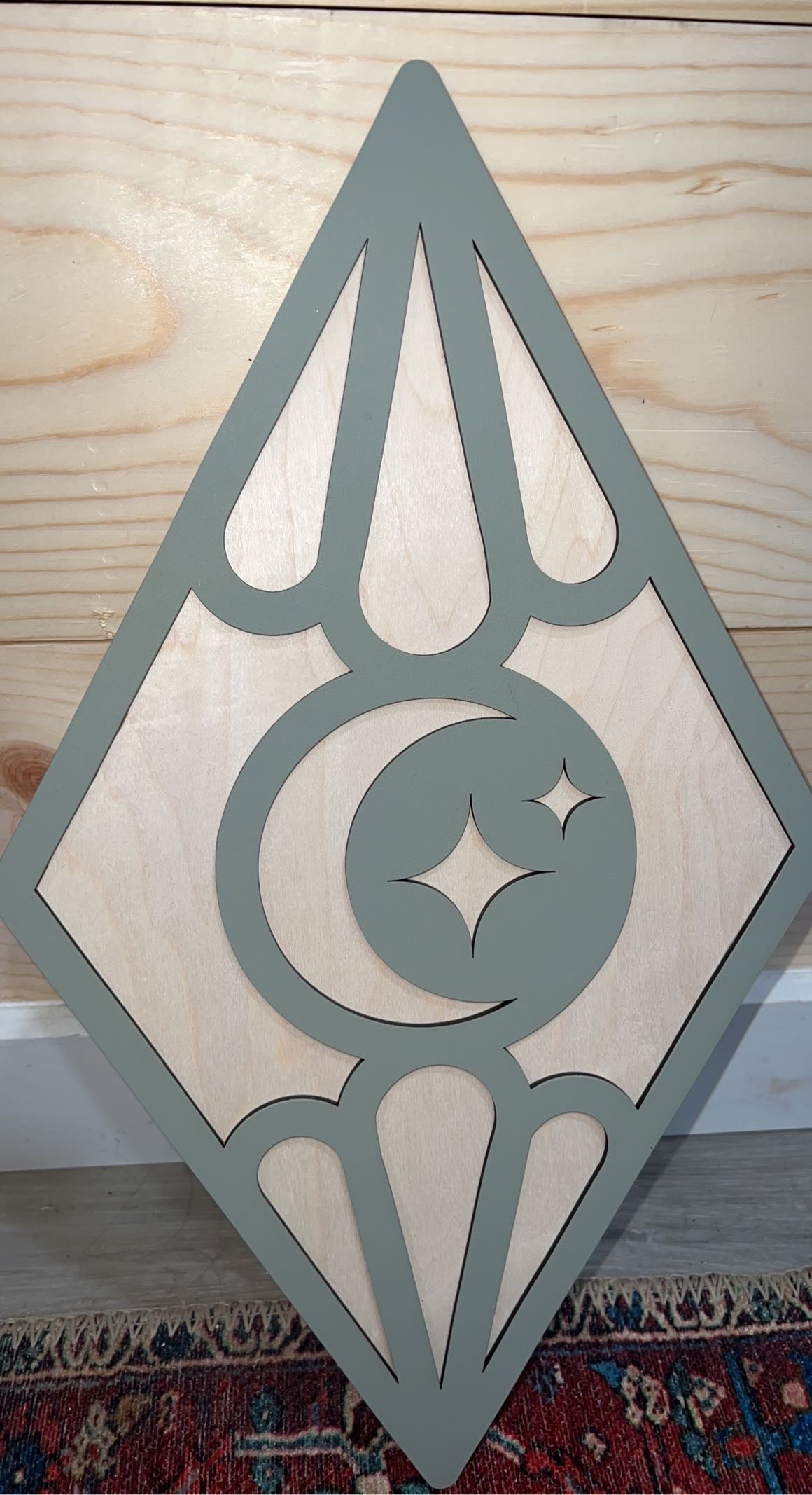 Beauty Of The Night Wooden Diamond Sign