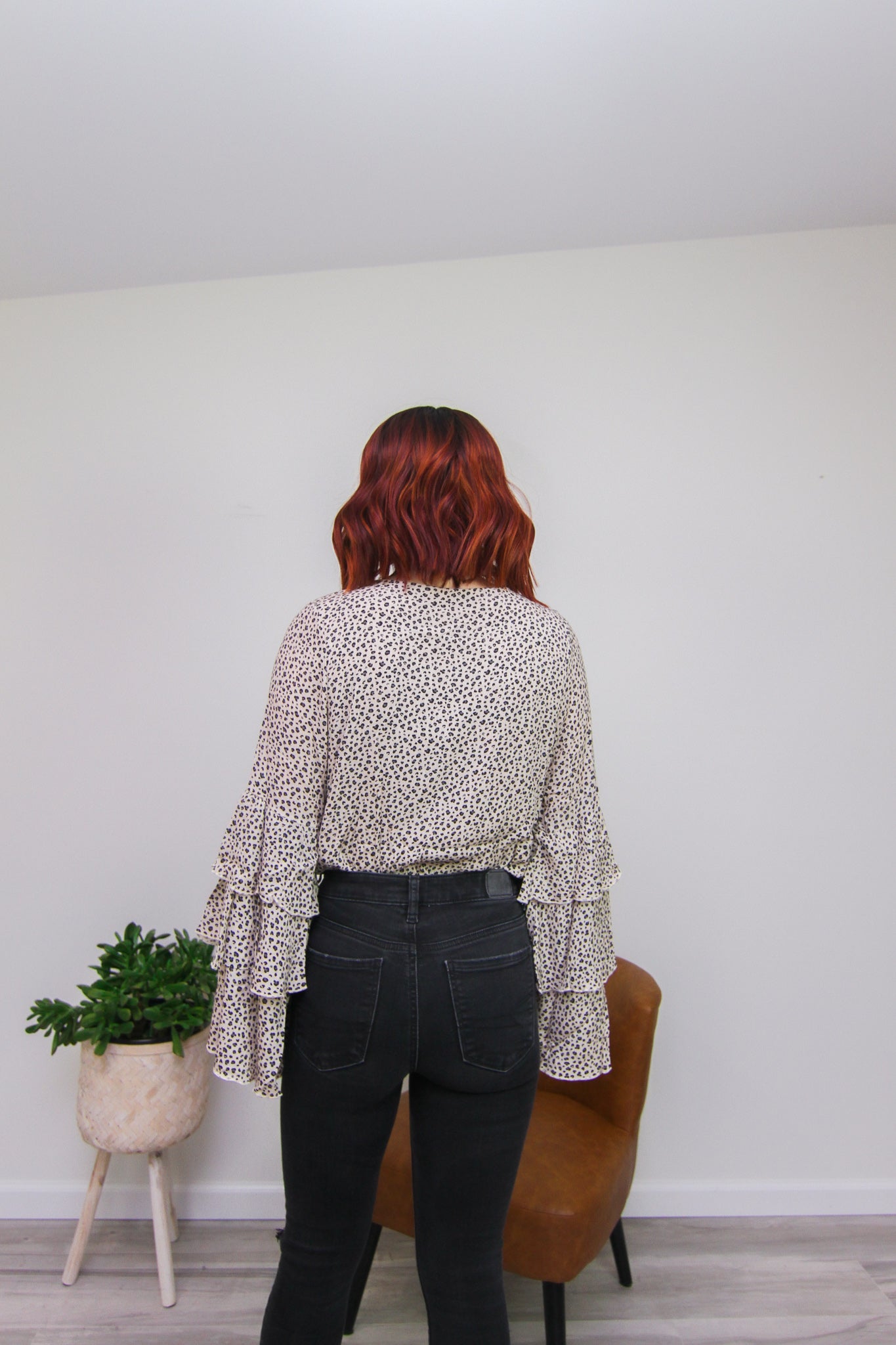 Everlasting Hope Leopard Print Bell Sleeve Bodysuit