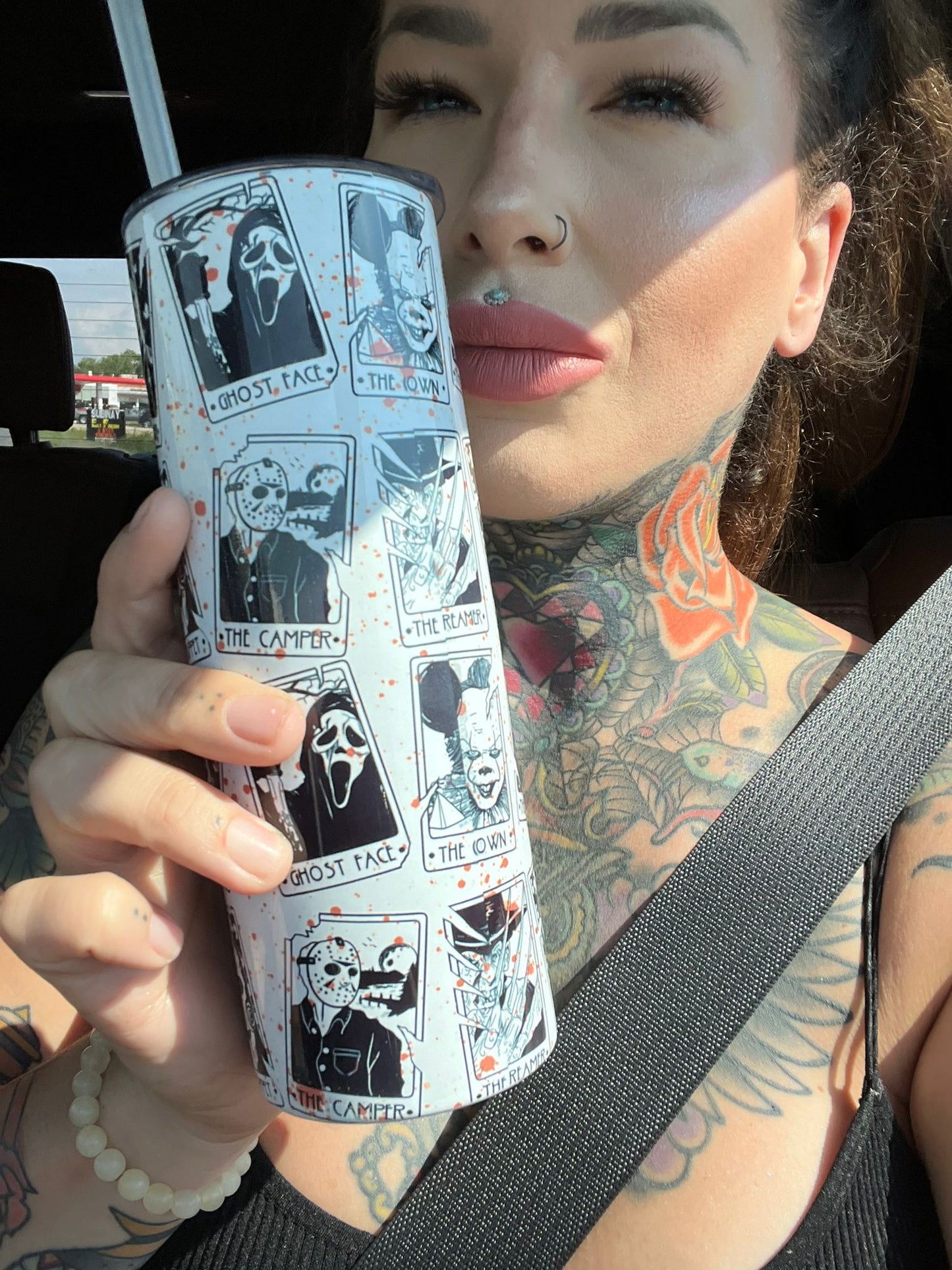 Black/White Horror Tumbler