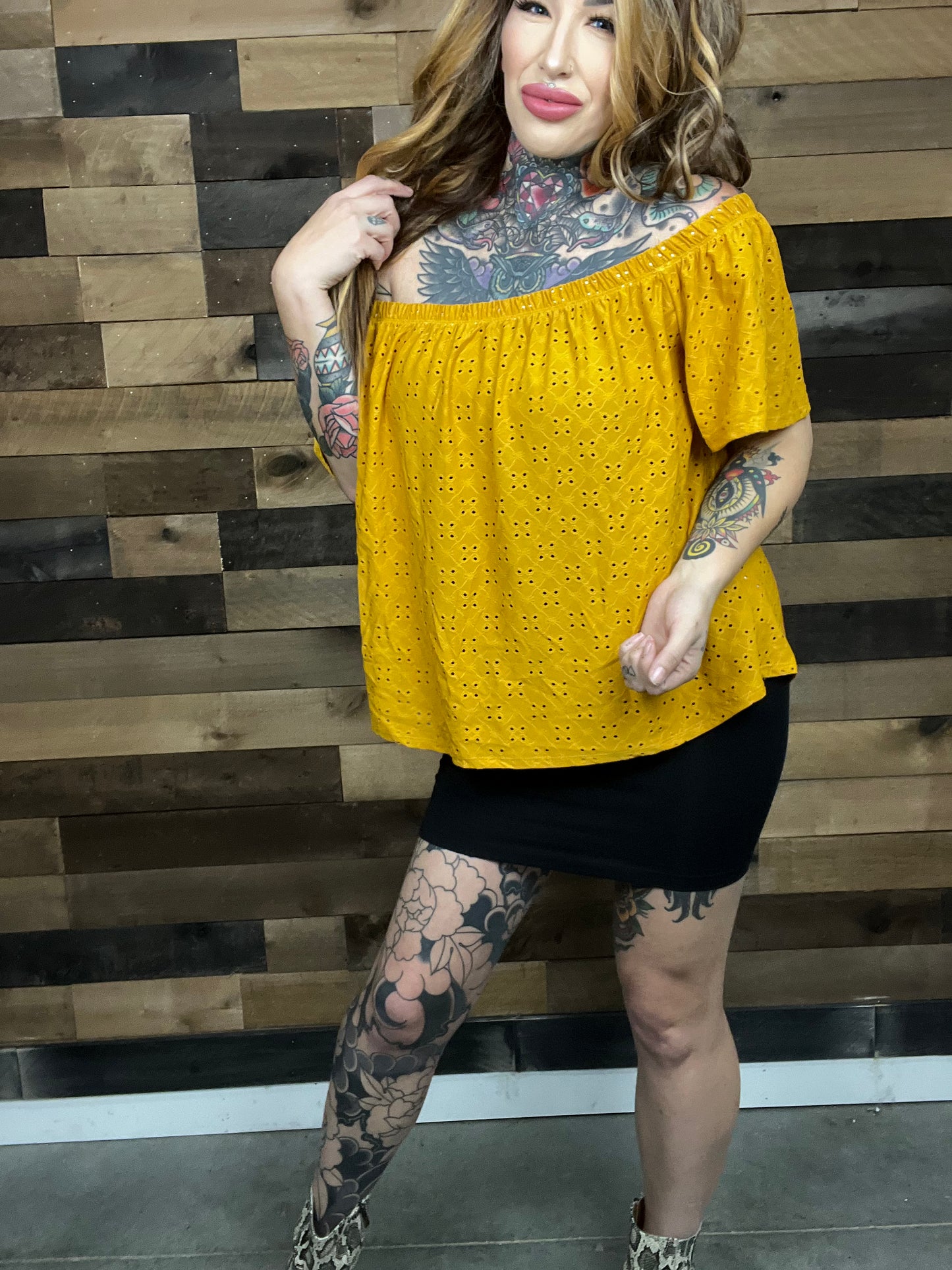 Sweet Love Curvy Eyelet Top
