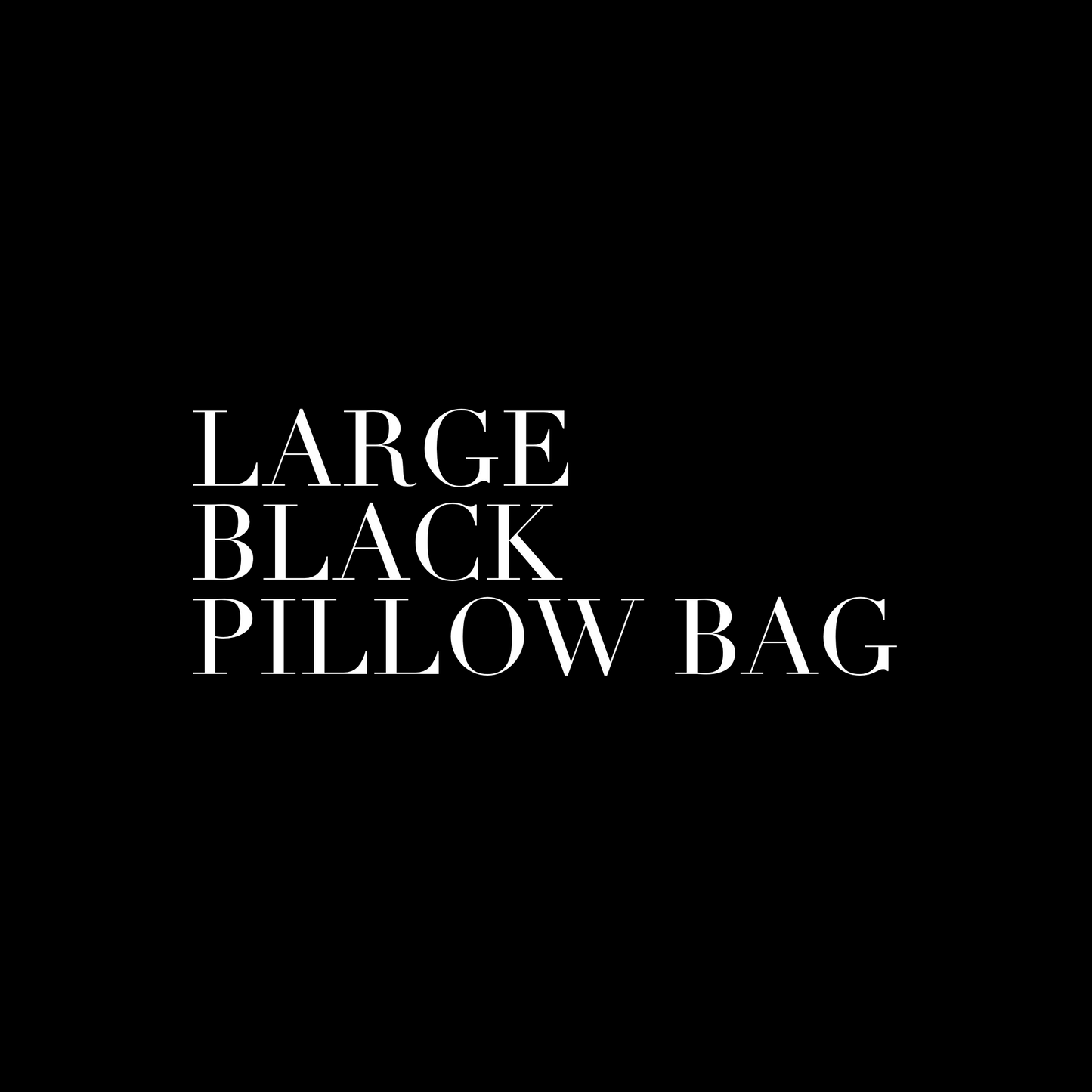 Large Black Pillow Bag