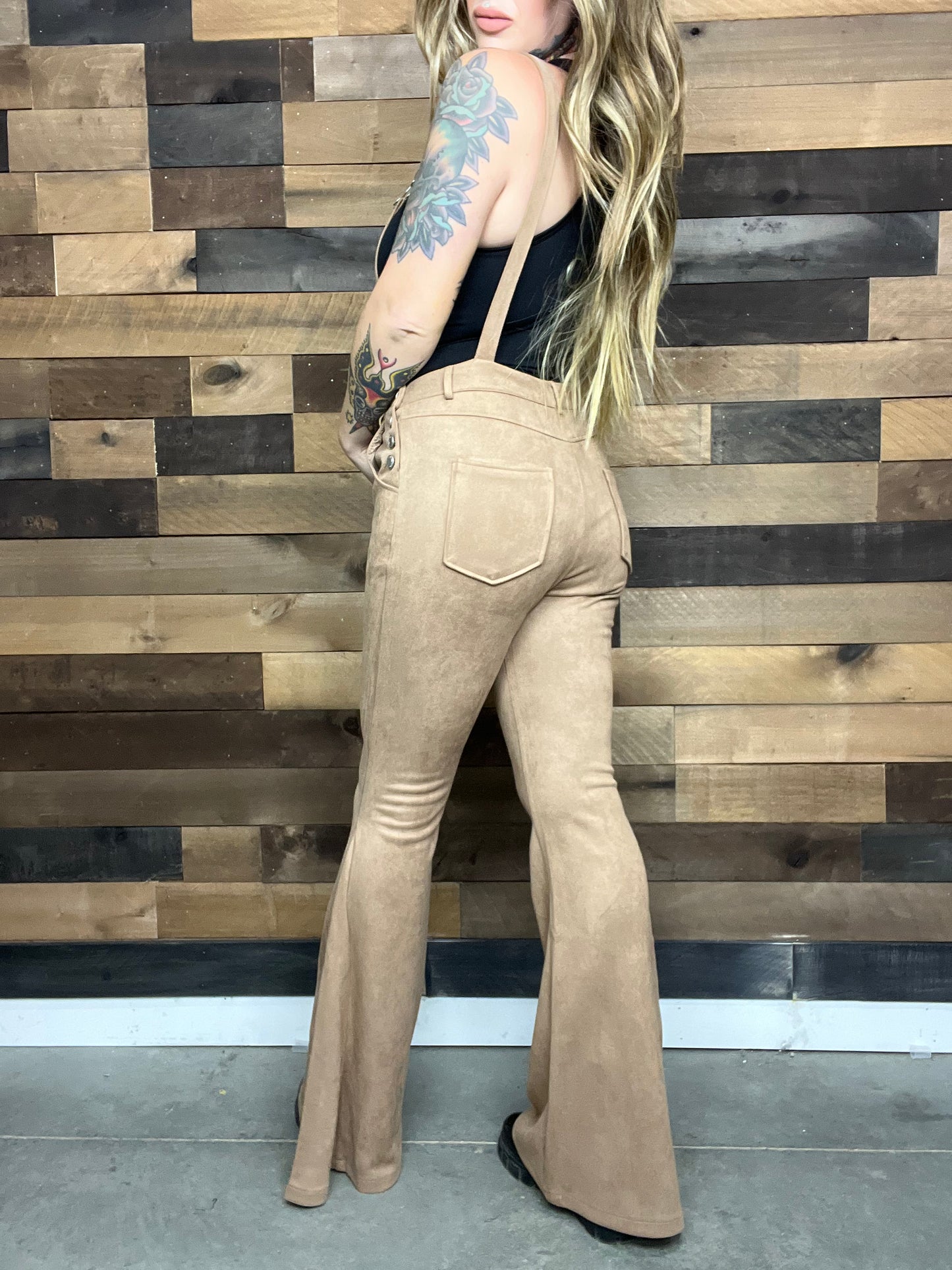 Ain't Worried 'Bout It Suede Overalls