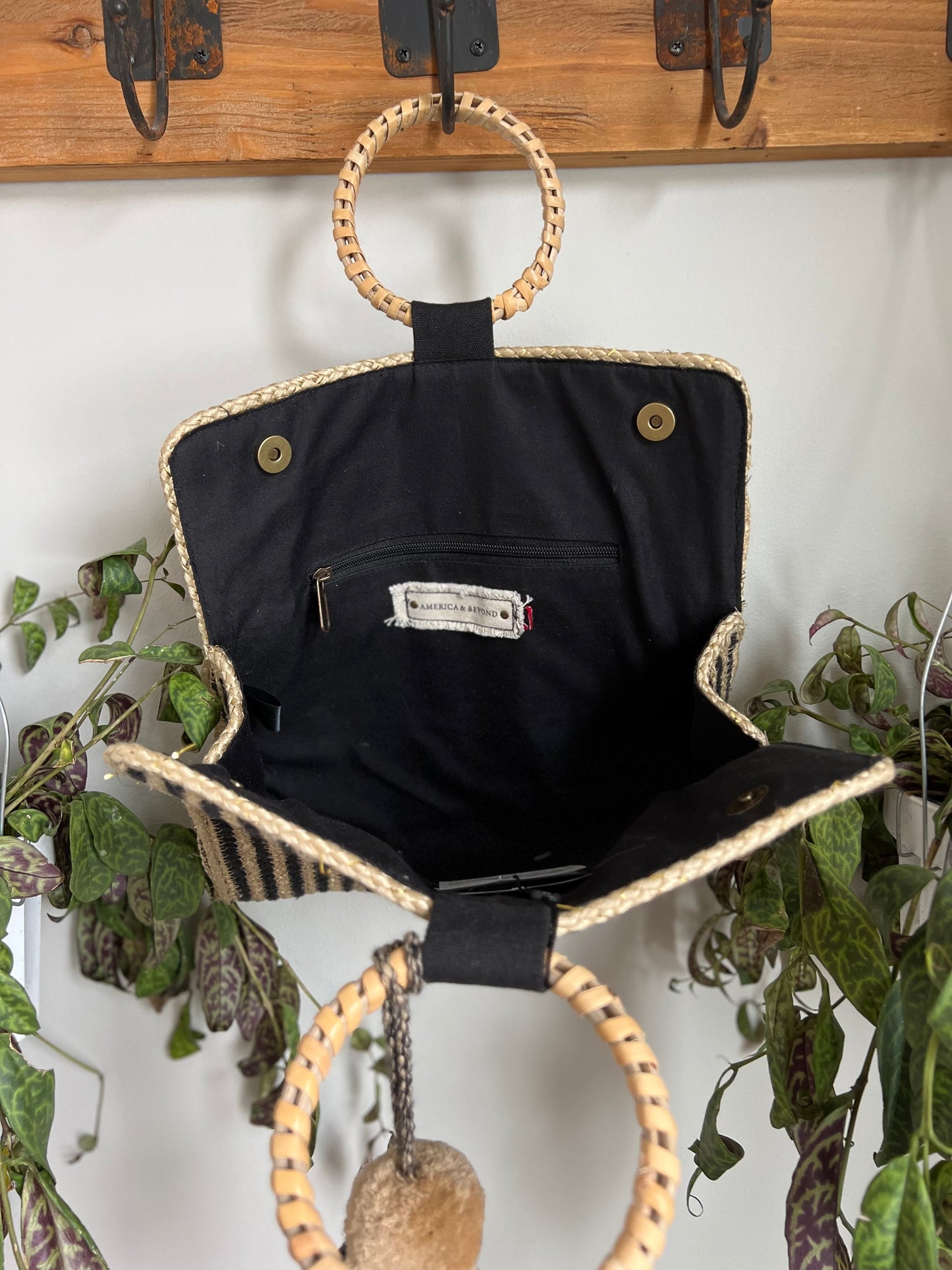 Shale Striped Handwoven Hand Held Tote