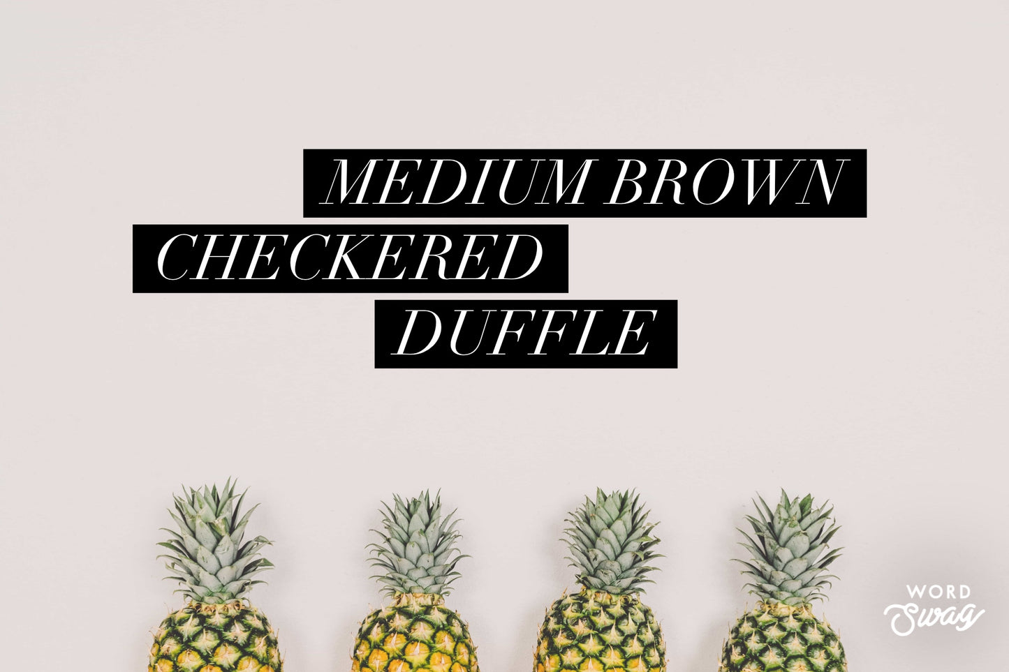 Medium Brown Checkered Duffle