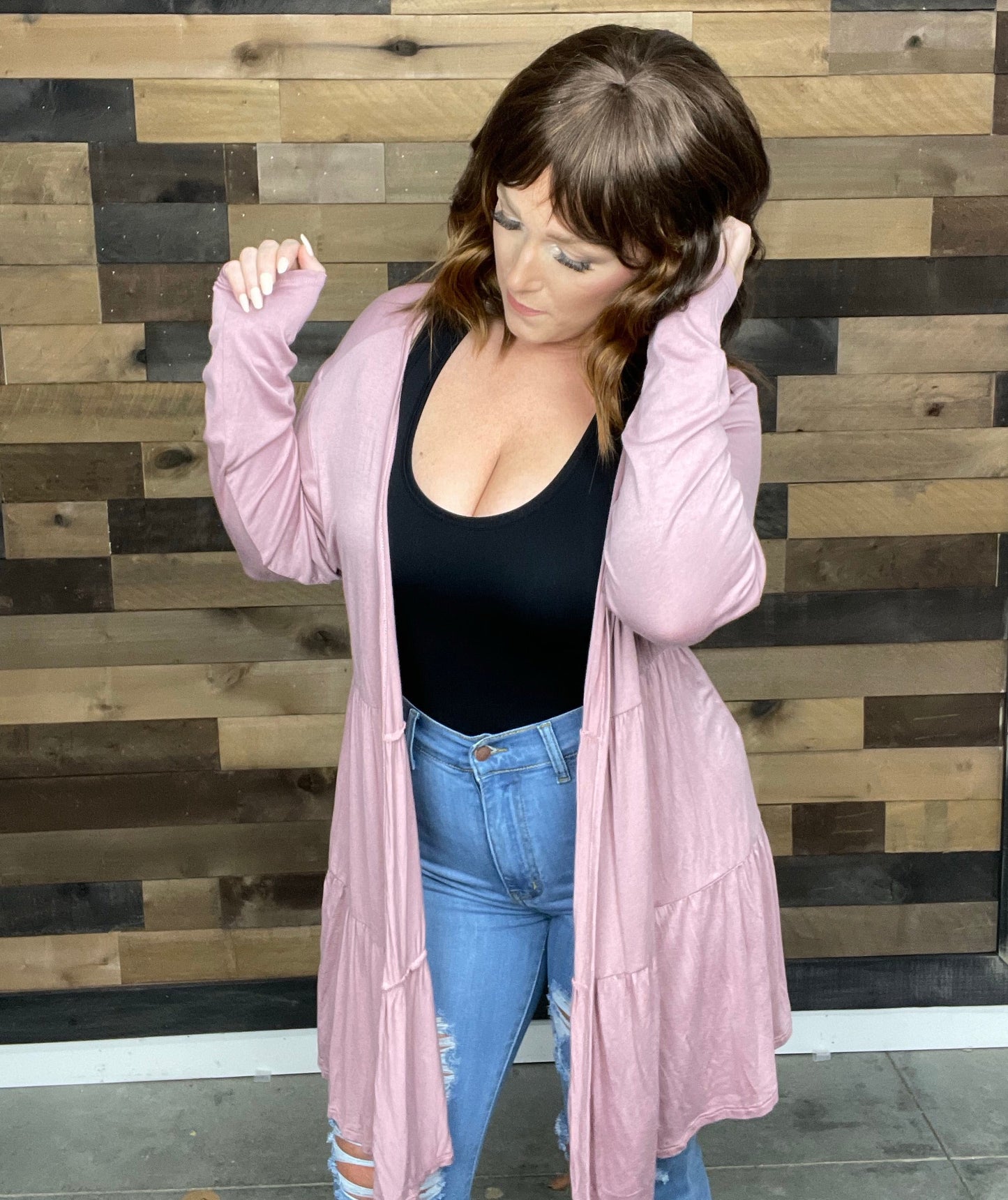 Late Afternoon Curvy Tiered Cardigan