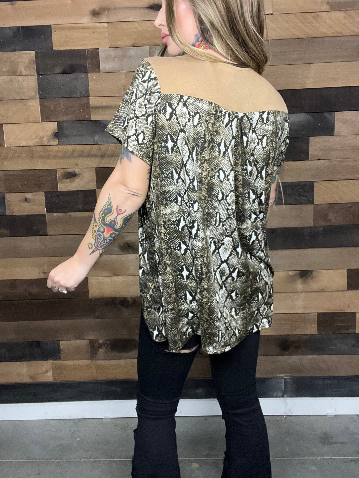 Snake Me Yours Curvy Crisscross Top