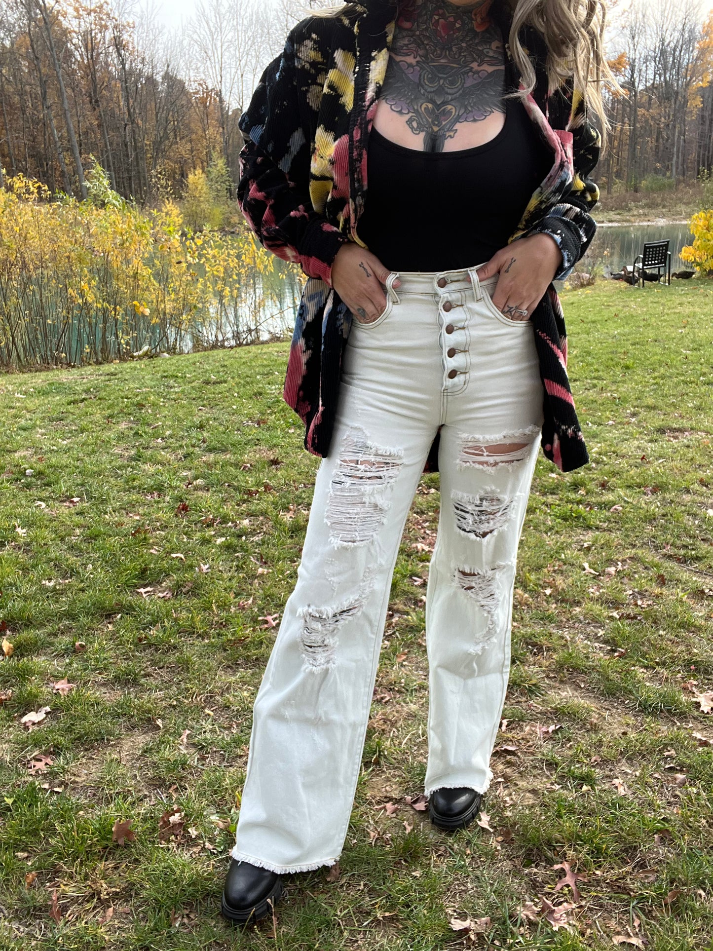 Memories Faded Distressed High Rise Jeans (Vibrant M.i.U)