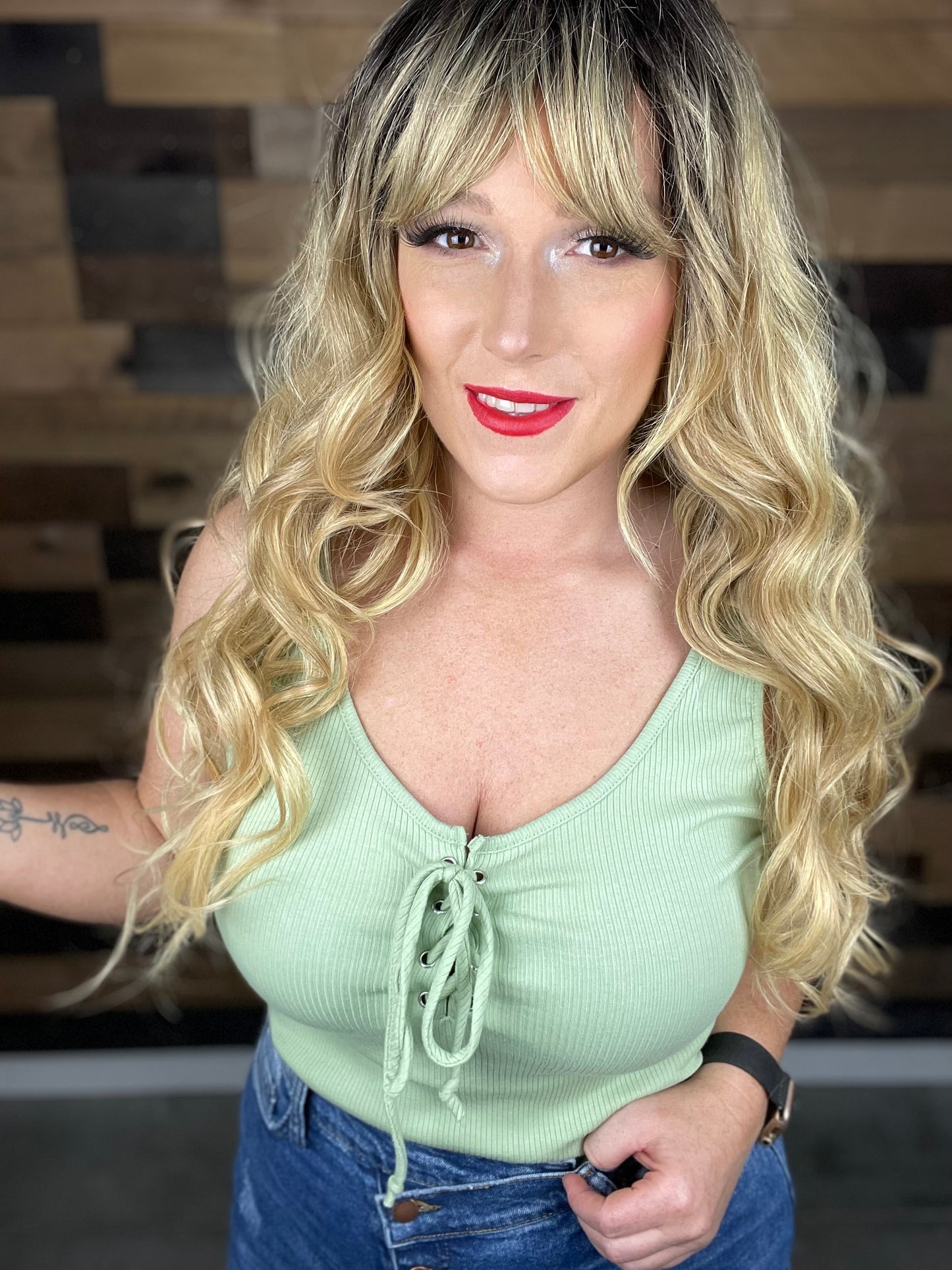 Lace Up Tank Curvy Bodysuit