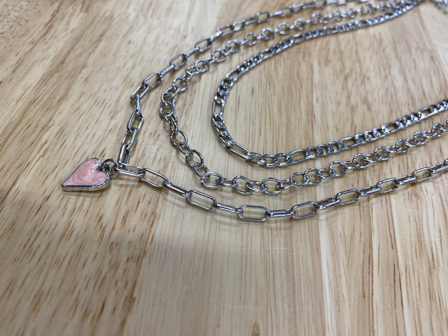 Heart In Motion 3 Chain Layered Necklace (2 COLORS TO CHOOSE FROM)