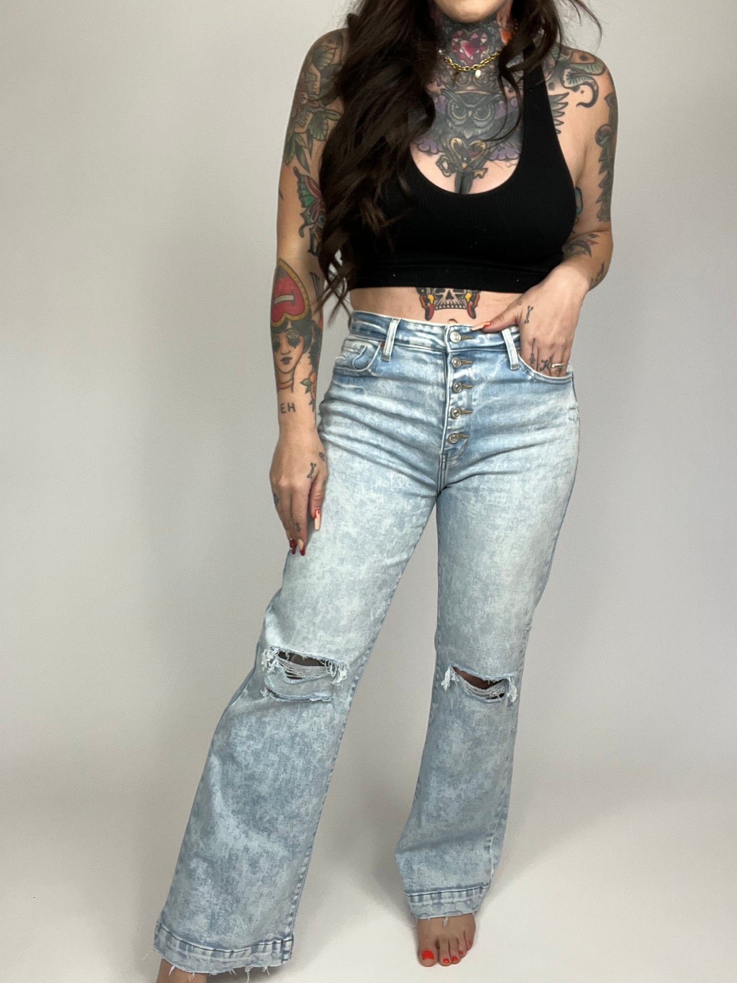 ARTREMIS - 90'S VINTAGE STRETCH WIDE LEG JEANS