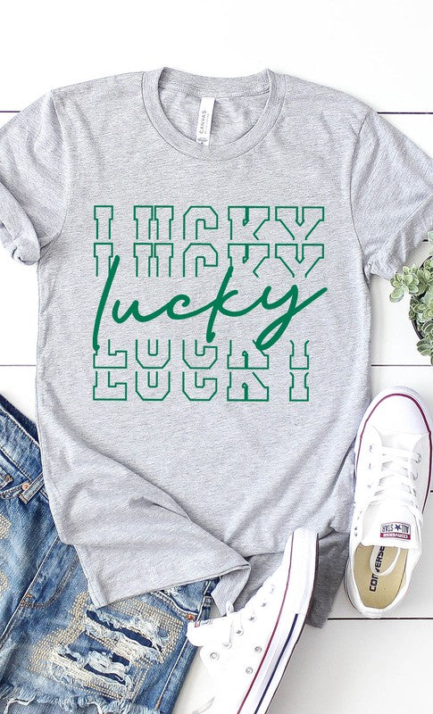 CURVY - Vintage Lucky Graphic Tee PLUS (MULTIPLE COLORS) - BP