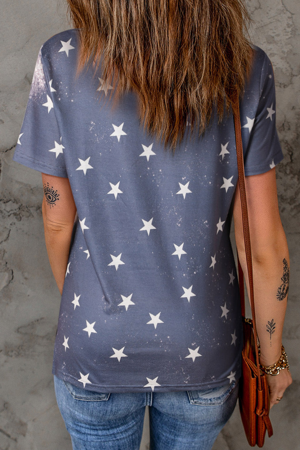 Stars and Stripes USA Round Neck Short Sleeve T-Shirt