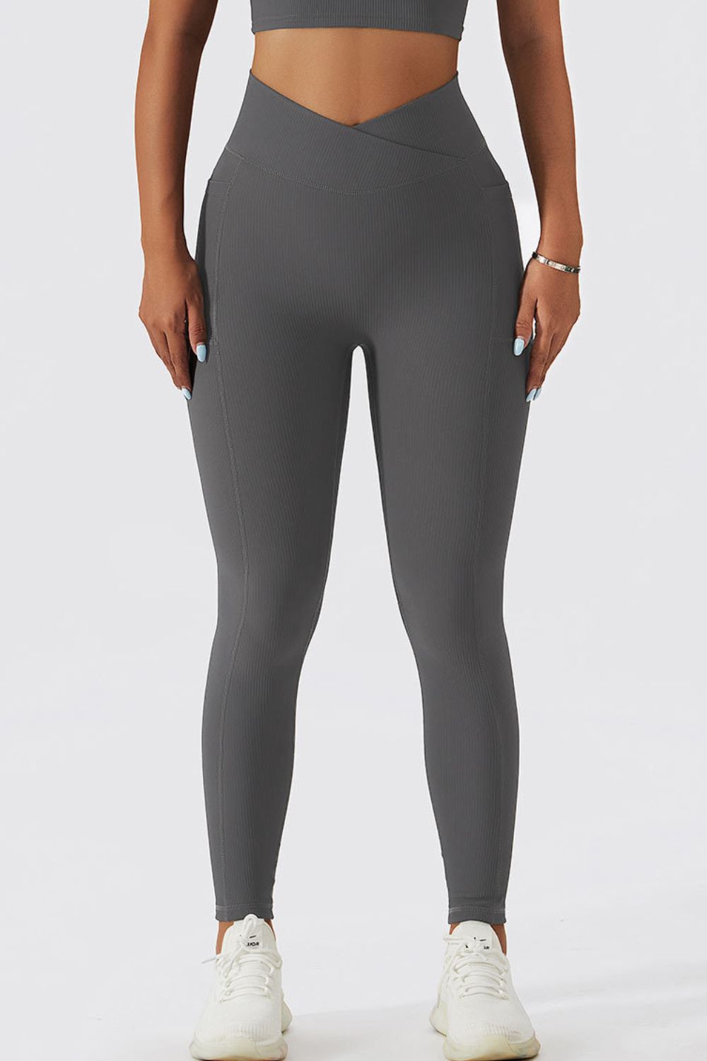 Winners Never Quit Crossover Waist Active Leggings (Basic Bae - Multiple Colors)