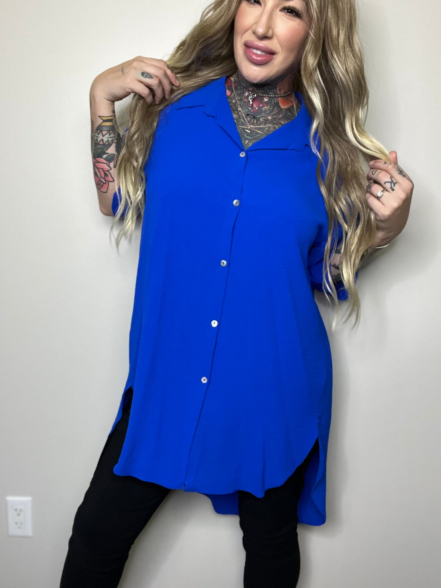Boss You Around Curvy High Low Shirt (Multiple Color Options)