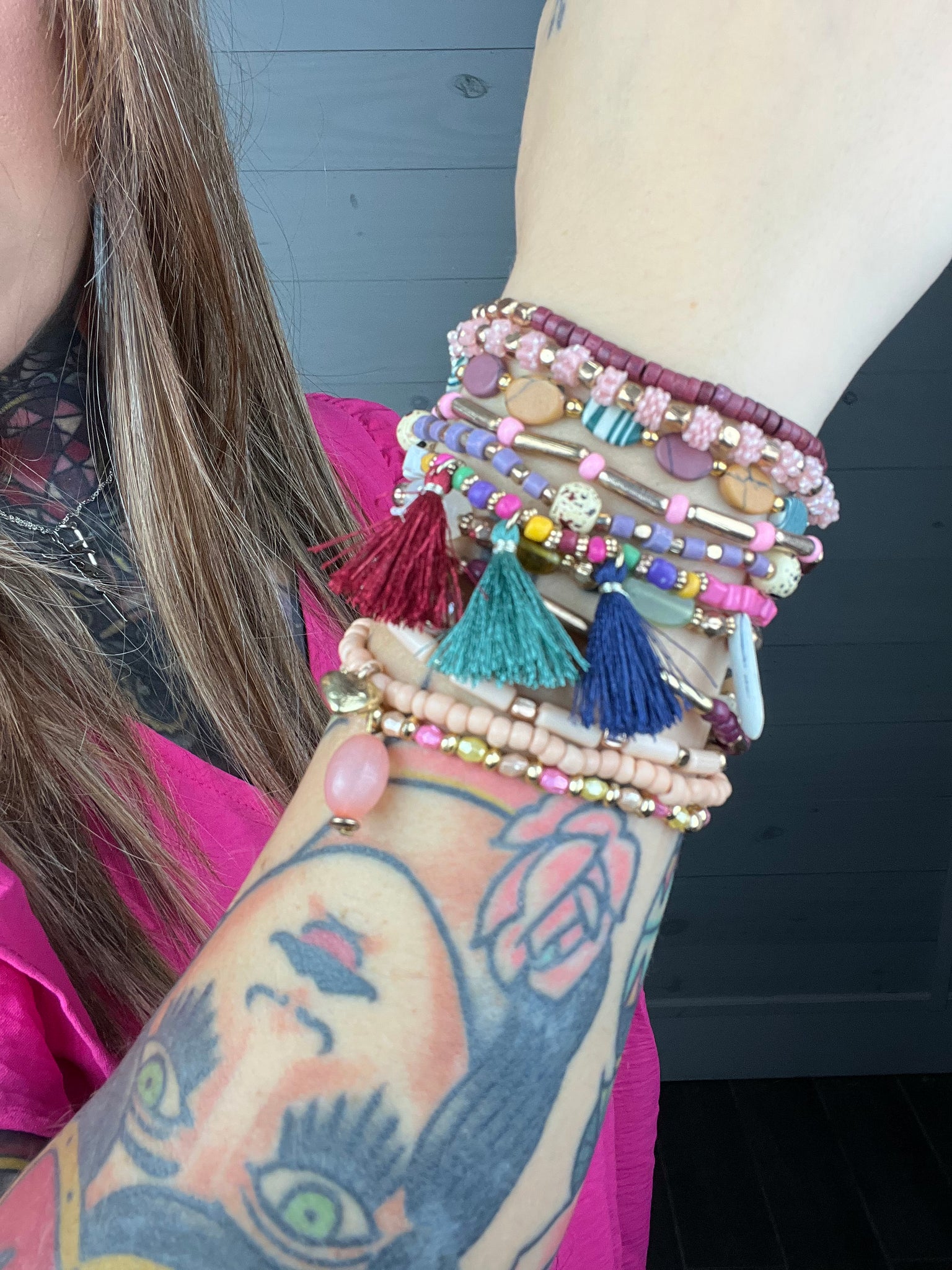 Bohemian Wilderness Beaded Stack Bracelet