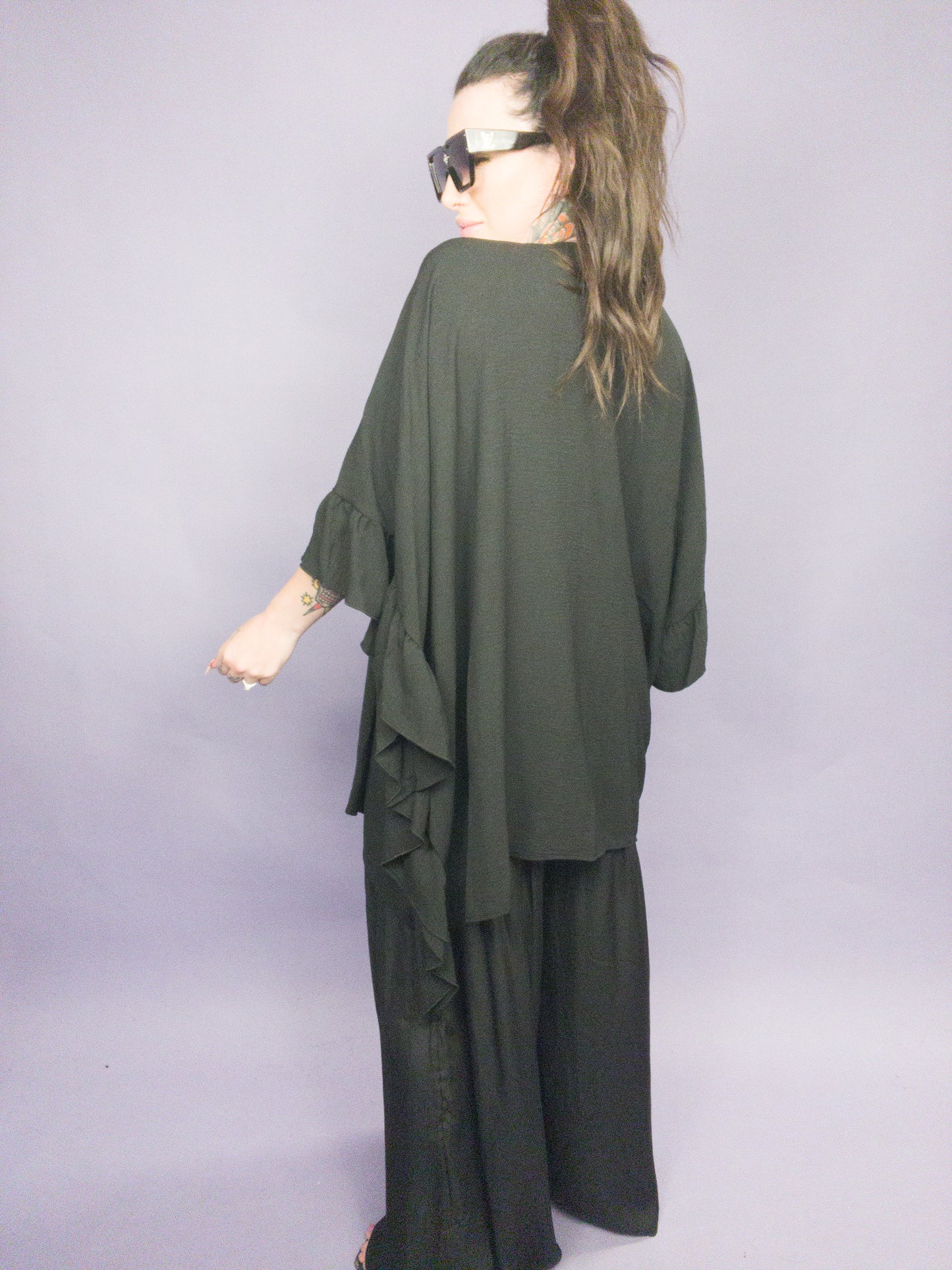 CURVY/REG - Jade By Jane - Wide Sleeves Ruffle Kimono