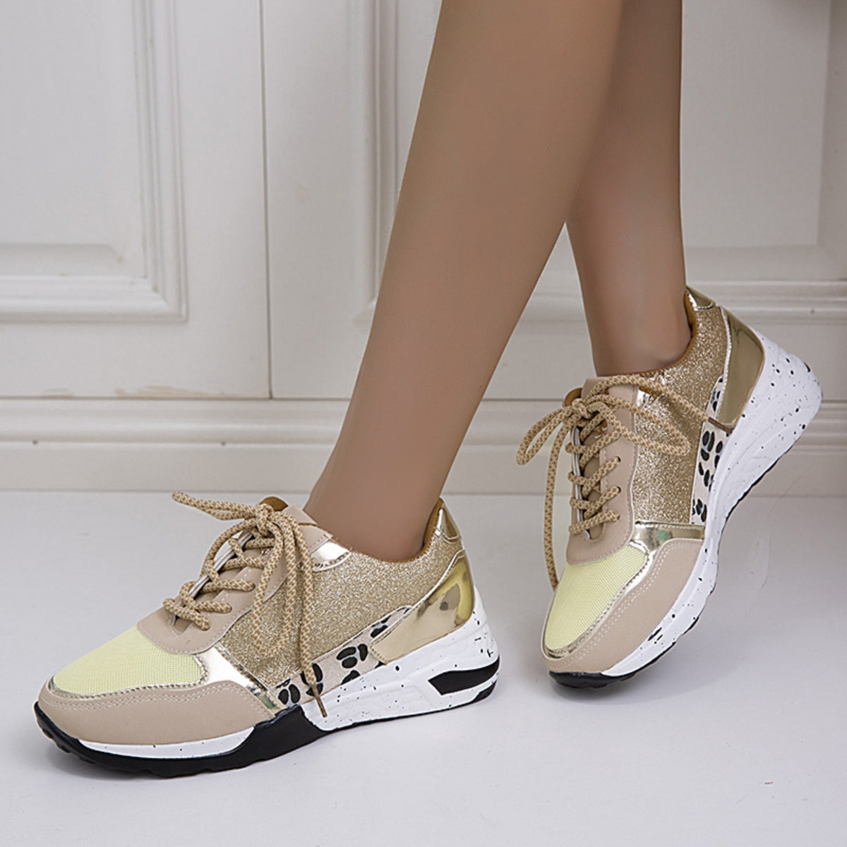 Fast As Lightning Lace-Up Round Toe Platform Sneakers (Multiple Colors)