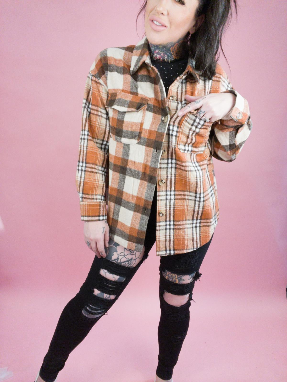 Cover Story Flannel Plaid Wool Shacket