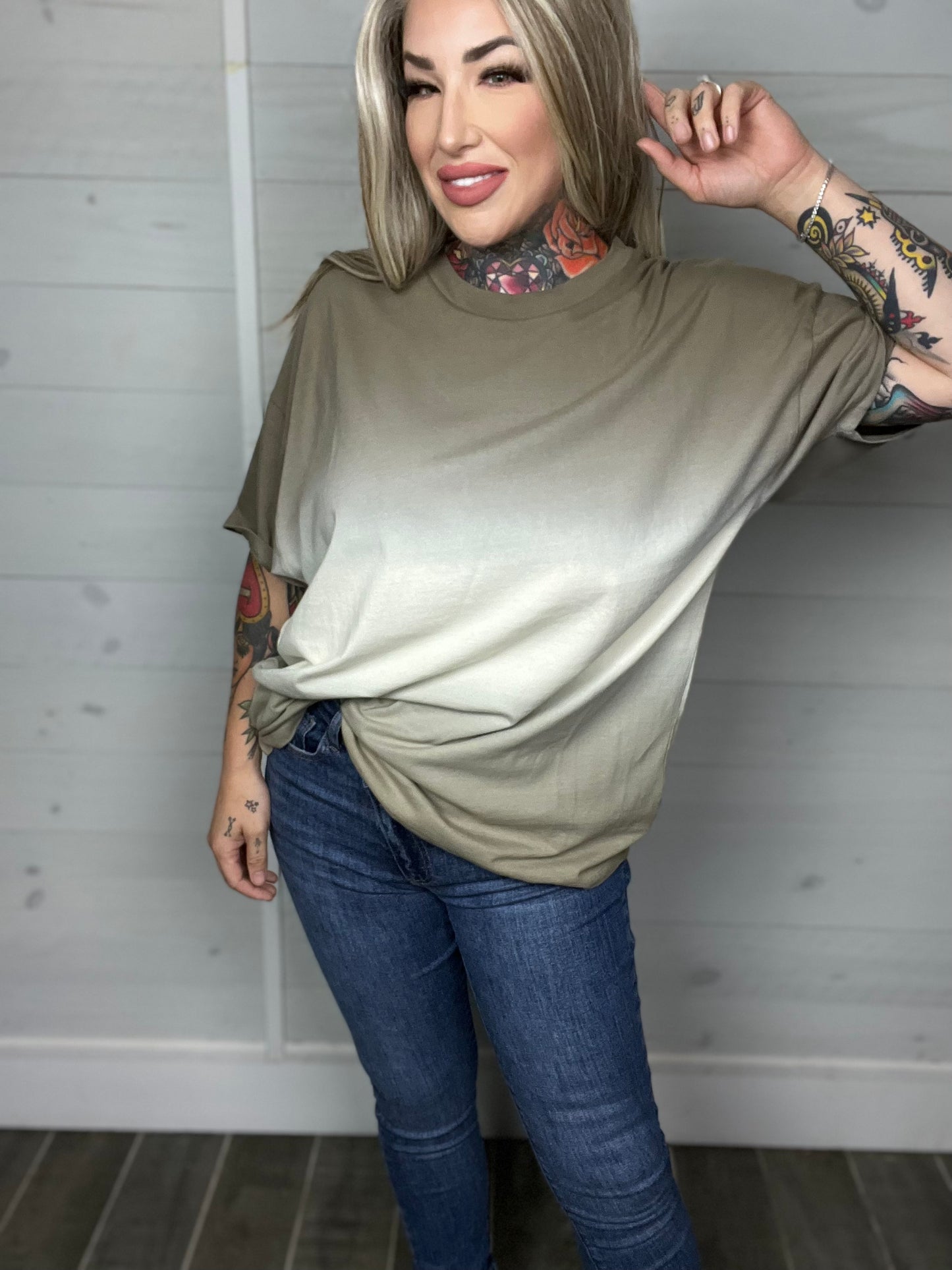 Back to Basics Two Tone Oversized Tee