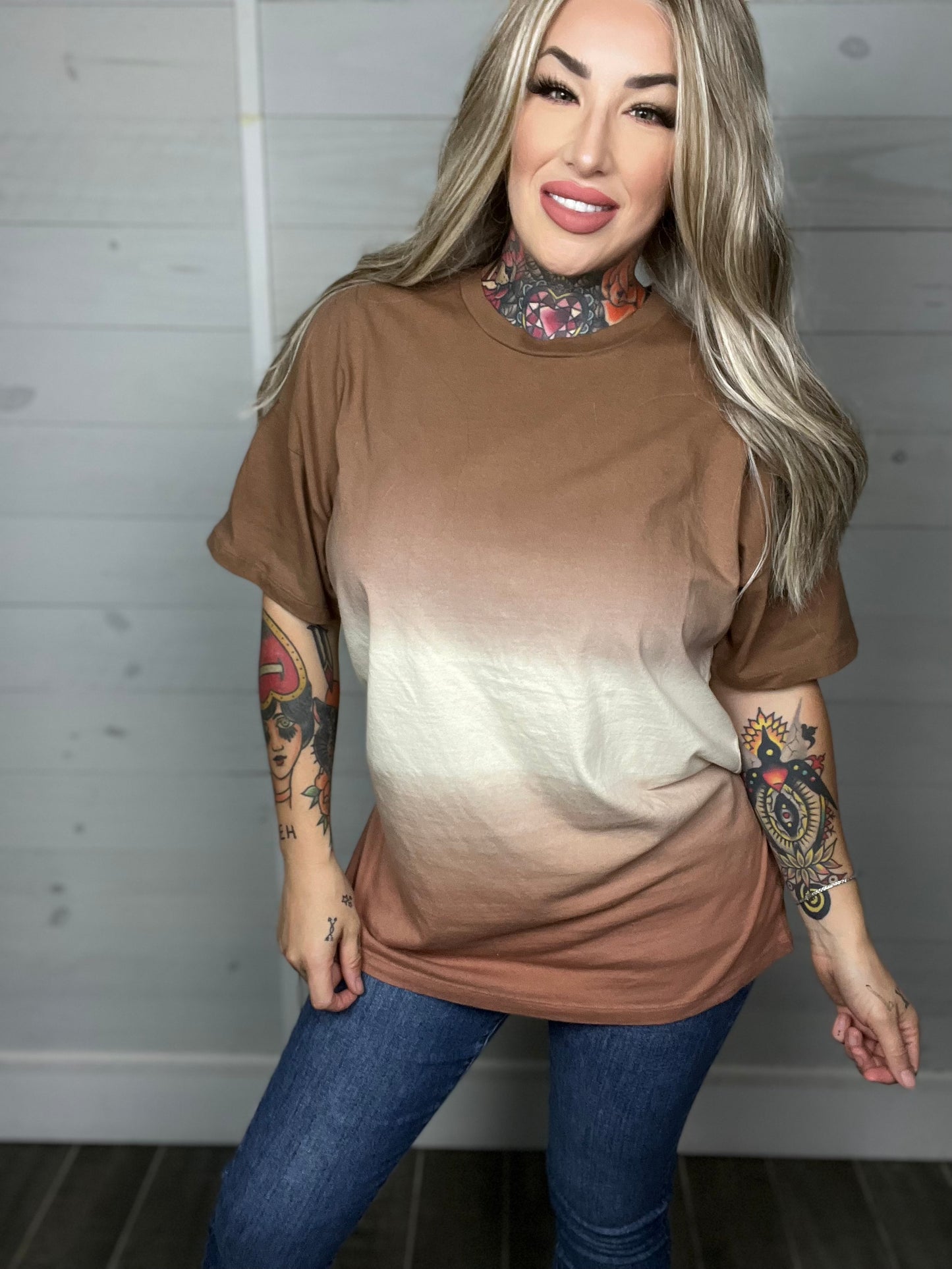 Back to Basics Two Tone Oversized Tee