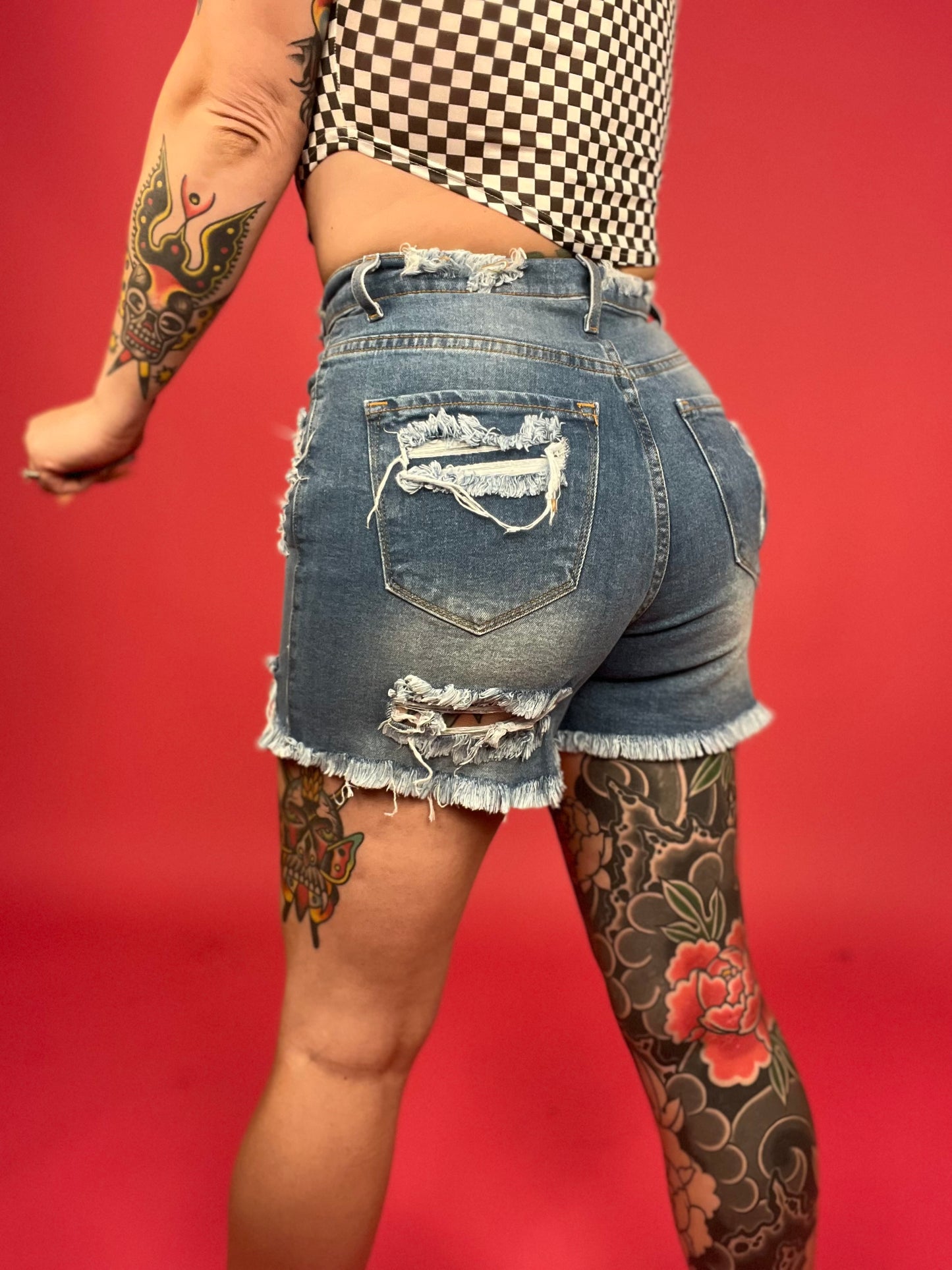 Vibrant M.I.U. Distressed Denim Short - BP