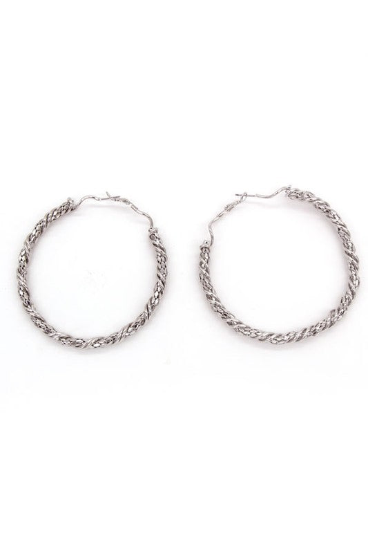 Talk It Out Twisted Texture Hoops (Multiple Colors)